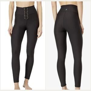 WeWoreWhat Black Lace-Up High Rise Leggings Women’s M Stretch Athleisure